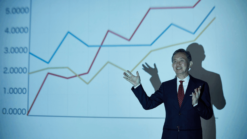 Businessman presenting financial tax data