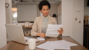 Homeowner reviewing her tax appeal letter