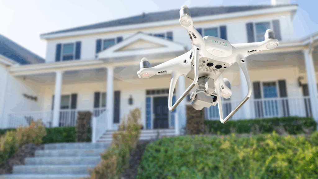 Aerial drone capturing property images for tax assessment