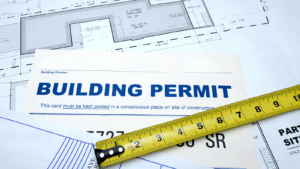 Building permit showing approved home improvement plans