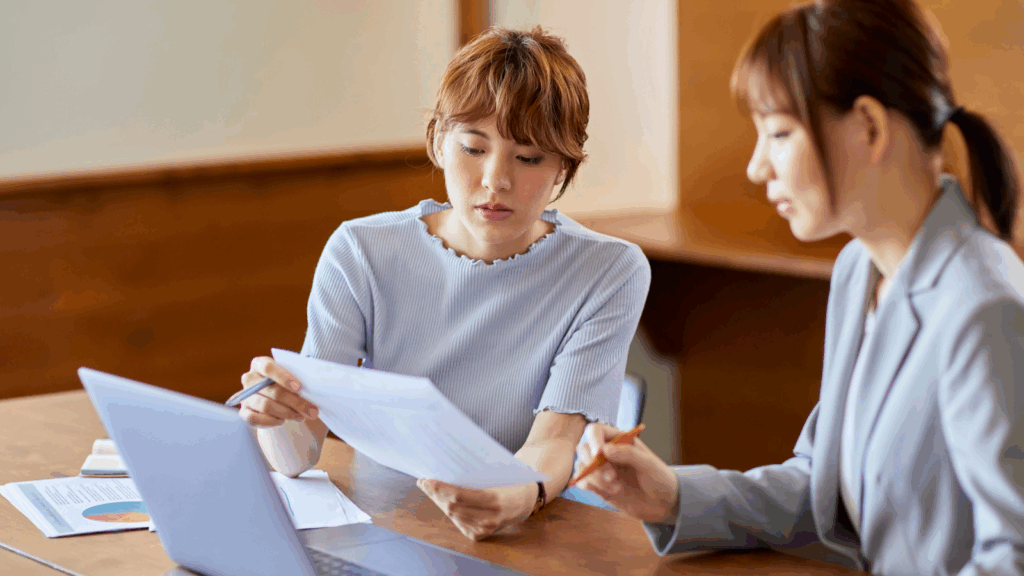 Homeowner resolving tax documents before selling her property