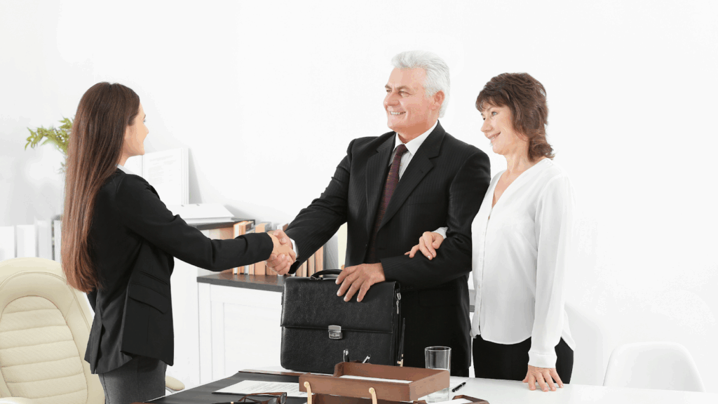 Senior couple consulting to tax specialist