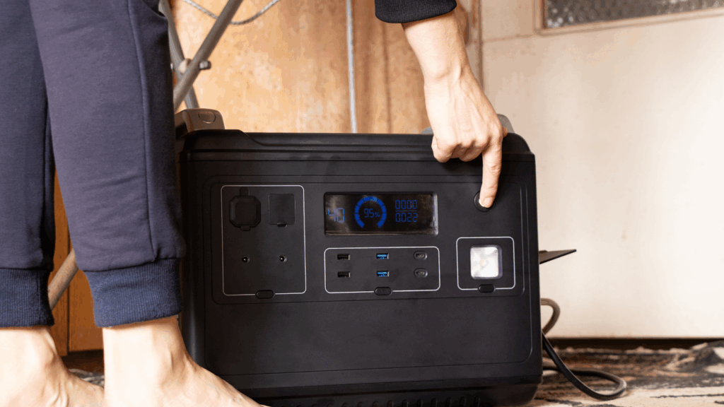 Setting up portable power station in case of power outage