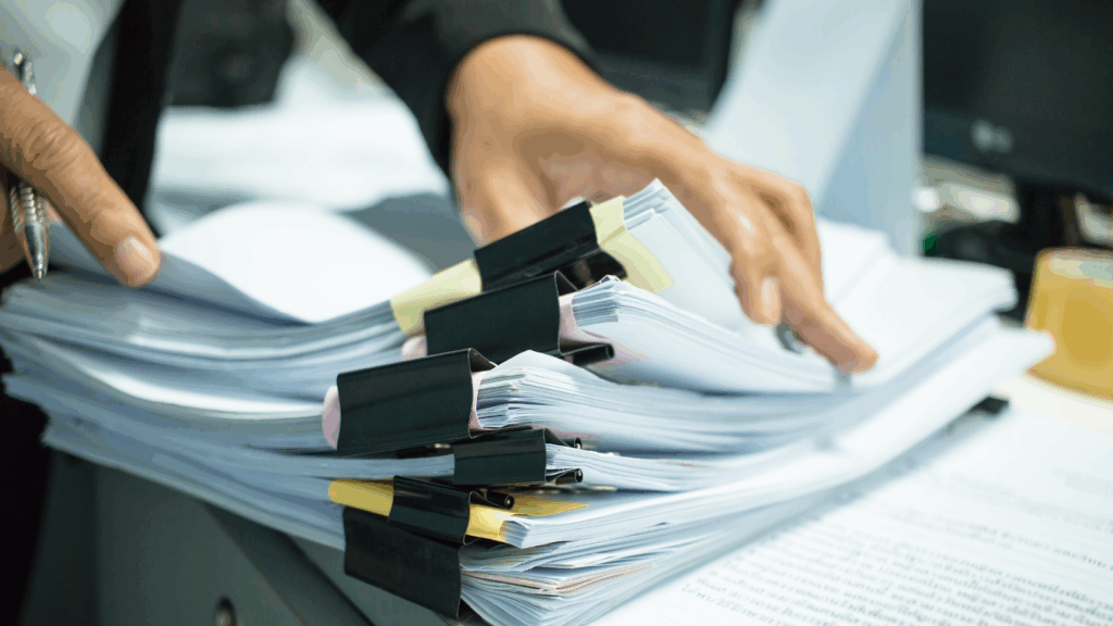 Tax specialist organizes client’s tax appeal documents