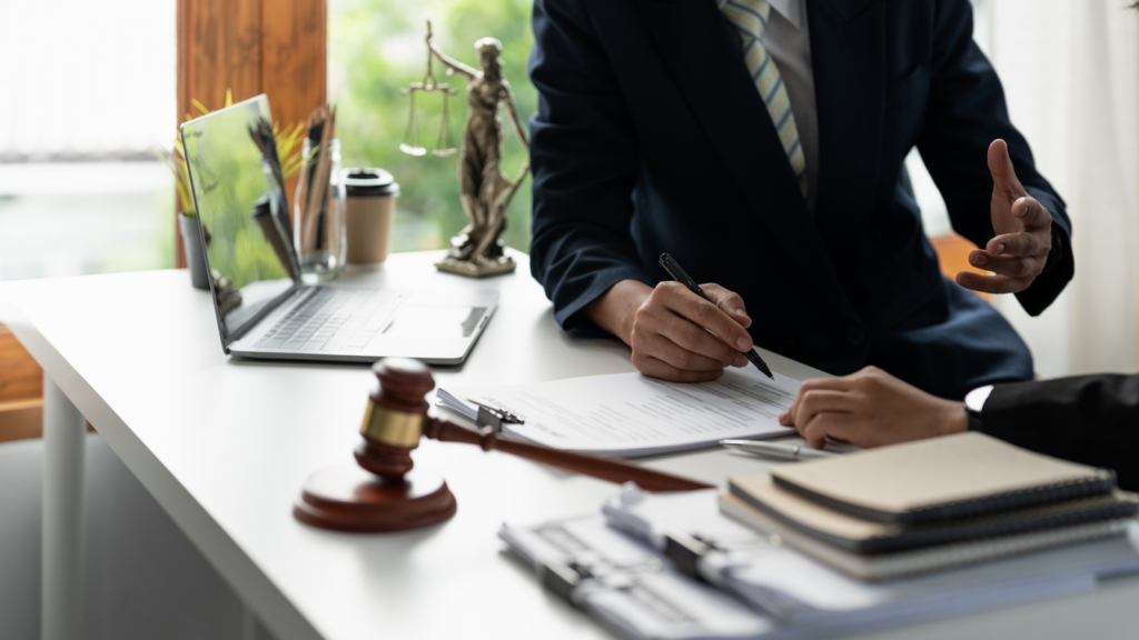 A consultant walking a client through legal fees from delinquent property taxes